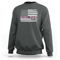 Personalised Dad Of Girl Sweatshirt Custom Year Daddy Fathers Day USA Flag - Wonder Print Shop
