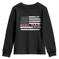 Personalised Dad Of Girl Youth Sweatshirt Custom Year Daddy Fathers Day USA Flag - Wonder Print Shop
