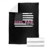 Dad Of Girl Est. 2026 Throw Blanket Daddy Fathers Day USA Flag - Wonder Print Shop