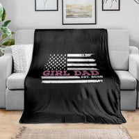 Dad Of Girl Est. 2026 Throw Blanket Daddy Fathers Day USA Flag - Wonder Print Shop