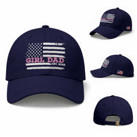 Dad Of Girl Est. 2026 Baseball Cap Daddy Fathers Day USA Flag