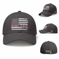 Dad Of Girl Est. 2026 Baseball Cap Daddy Fathers Day USA Flag