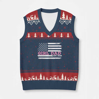 Dad Of Girl Est. 2026 V-Neck Knit Sweater Vest Daddy Fathers Day USA Flag - Wonder Print Shop