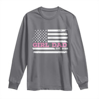 Dad Of Girl Est. 2026 Long Sleeve Shirt Daddy Fathers Day USA Flag - Wonder Print Shop