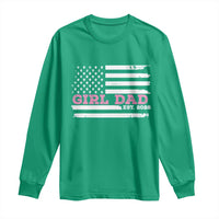 Dad Of Girl Est. 2026 Long Sleeve Shirt Daddy Fathers Day USA Flag - Wonder Print Shop