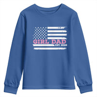 Dad Of Girl Est. 2026 Youth Sweatshirt Daddy Fathers Day USA Flag - Wonder Print Shop