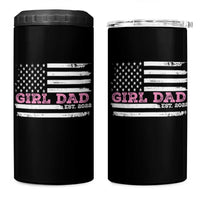 Dad Of Girl Est. 2022 4 in 1 Can Cooler Tumbler Father Girl To Be 2022 Daddy Fathers Day USA Flag - Wonder Print Shop