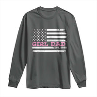 Dad Of Girl Est. 2022 Long Sleeve Shirt Father Girl To Be 2022 Daddy Fathers Day USA Flag - Wonder Print Shop