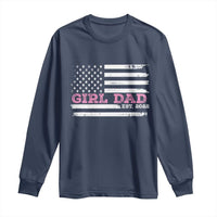 Dad Of Girl Est. 2022 Long Sleeve Shirt Father Girl To Be 2022 Daddy Fathers Day USA Flag - Wonder Print Shop