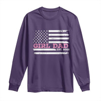 Dad Of Girl Est. 2022 Long Sleeve Shirt Father Girl To Be 2022 Daddy Fathers Day USA Flag - Wonder Print Shop
