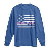 Dad Of Girl Est. 2022 Long Sleeve Shirt Father Girl To Be 2022 Daddy Fathers Day USA Flag - Wonder Print Shop