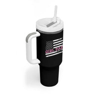 Dad Of Girl Est. 2022 Tumbler With Handle Father Girl To Be 2022 Daddy Fathers Day USA Flag - Wonder Print Shop