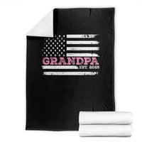 Grandpa Of Girl Est. 2025 Throw Blanket Fathers Day USA Flag - Wonder Print Shop