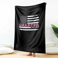 Grandpa Of Girl Est. 2025 Throw Blanket Fathers Day USA Flag - Wonder Print Shop