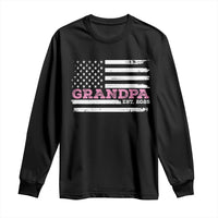 Grandpa Of Girl Est. 2025 Long Sleeve Shirt Fathers Day USA Flag - Wonder Print Shop