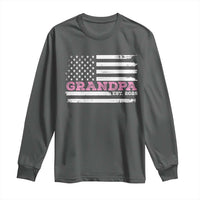 Grandpa Of Girl Est. 2025 Long Sleeve Shirt Fathers Day USA Flag - Wonder Print Shop