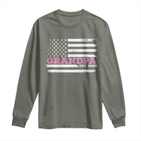 Grandpa Of Girl Est. 2025 Long Sleeve Shirt Fathers Day USA Flag - Wonder Print Shop