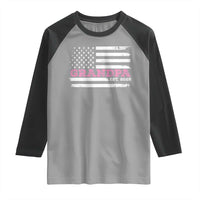 Grandpa Of Girl Est. 2025 Raglan Shirt Fathers Day USA Flag - Wonder Print Shop