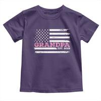 Grandpa Of Girl Est. 2025 Toddler T Shirt Fathers Day USA Flag - Wonder Print Shop