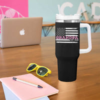 Grandpa Of Girl Est. 2025 Tumbler With Handle Fathers Day USA Flag - Wonder Print Shop