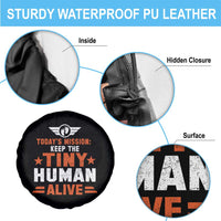 Funny New Dad Spare Tire Cover First Time Father Grandpa Keep Tiny Human Alive