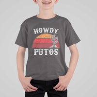 Howdy Putos T Shirt For Kid Funny Cactus Retro Vintage