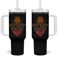 Howdy Putos Tumbler With Handle Funny Western Country Rodeo Southern Retro Cowboy - Wonder Print Shop