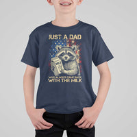 Just A Dad Who Always Came Back With The Milk T Shirt For Kid American Flag Father's Day
