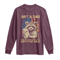 Just A Dad Who Always Came Back With The Milk Long Sleeve Shirt American Flag Father's Day