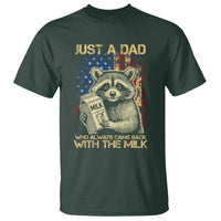 Just A Dad Who Always Came Back With The Milk T Shirt American Flag Father's Day