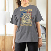 Just A Dad Who Always Came Back With The Milk T Shirt For Women American Flag Father's Day