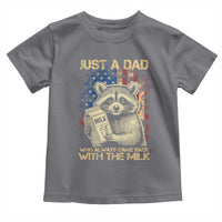 Just A Dad Who Always Came Back With The Milk Toddler T Shirt American Flag Father's Day