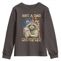 Just A Dad Who Always Came Back With The Milk Youth Sweatshirt American Flag Father's Day