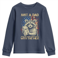 Just A Dad Who Always Came Back With The Milk Youth Sweatshirt American Flag Father's Day