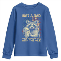 Just A Dad Who Always Came Back With The Milk Youth Sweatshirt American Flag Father's Day