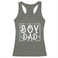 Boy Dad Est 2025 Racerback Tank Top Expect Baby Boy Son Fathers Day 2025