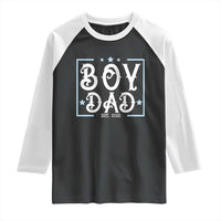 Boy Dad Est 2025 Raglan Shirt Expect Baby Boy Fathers Day 2025