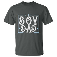 Boy Dad Est 2025 T Shirt Expect Baby Boy Son Fathers Day 2025