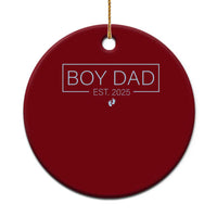 Boy Dad Est 2025 Ceramic Ornament Newborn Daddy Father Baby Boy Son Expect Baby - Wonder Print Shop