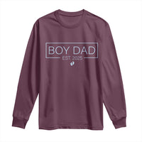 Boy Dad Est 2025 Long Sleeve Shirt Newborn Daddy Father Baby Boy Son Expect Baby