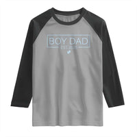 Boy Dad Est 2025 Raglan Shirt Daddy Of Newborn Baby Boy First Fathers Day
