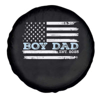 Boy Dad Est 2025 Spare Tire Cover Daddy Of Newborn Baby Boy First Fathers Day USA Flag