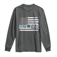 Boy Dad Est 2025 Long Sleeve Shirt Newborn Daddy Father Baby Boy Son USA Flag