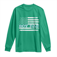 Boy Dad Est 2025 Long Sleeve Shirt Newborn Daddy Father Baby Boy Son USA Flag