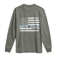 Boy Dad Est 2025 Long Sleeve Shirt Newborn Daddy Father Baby Boy Son USA Flag