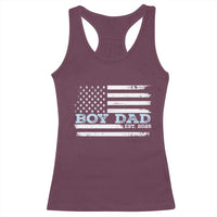 Boy Dad Est 2025 Racerback Tank Top Newborn Daddy Father Baby Boy Son USA Flag