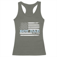 Boy Dad Est 2025 Racerback Tank Top Newborn Daddy Father Baby Boy Son USA Flag