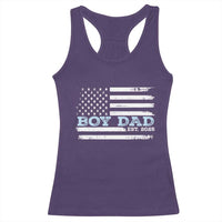 Boy Dad Est 2025 Racerback Tank Top Newborn Daddy Father Baby Boy Son USA Flag