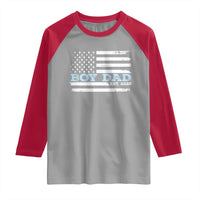 Boy Dad Est 2025 Raglan Shirt Daddy Of Newborn Baby Boy First Fathers Day USA Flag