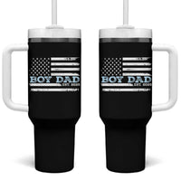 Boy Dad Est 2025 Tumbler With Handle Newborn Daddy Father Baby Boy Son USA Flag